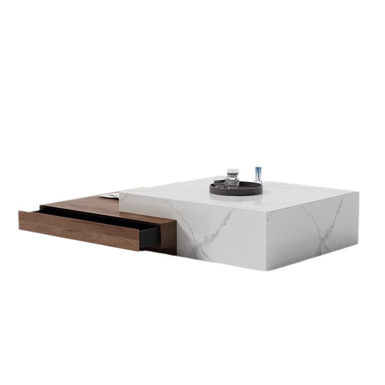 Minimalist Slate Wood Coffee Table 2-Drawer