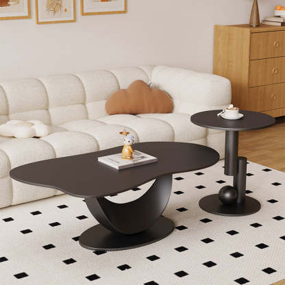 Nordic Iron Cloud Round Coffee Table Set — Cloud Table + Round Table Set / Small