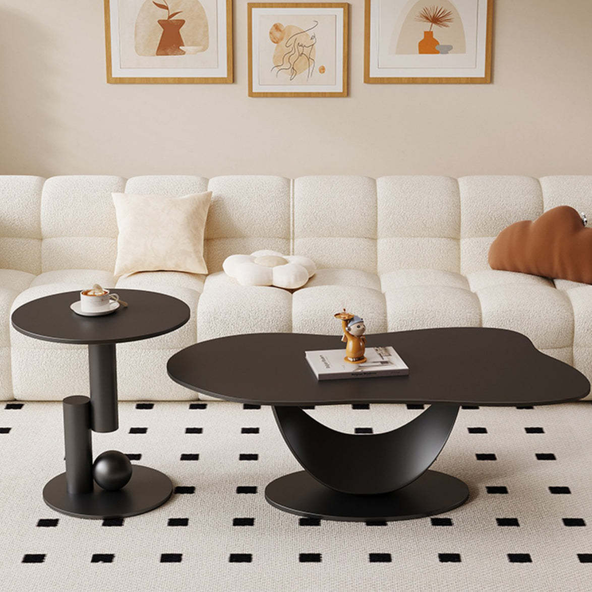 Nordic Iron Cloud Round Coffee Table Set — Cloud Table / Small