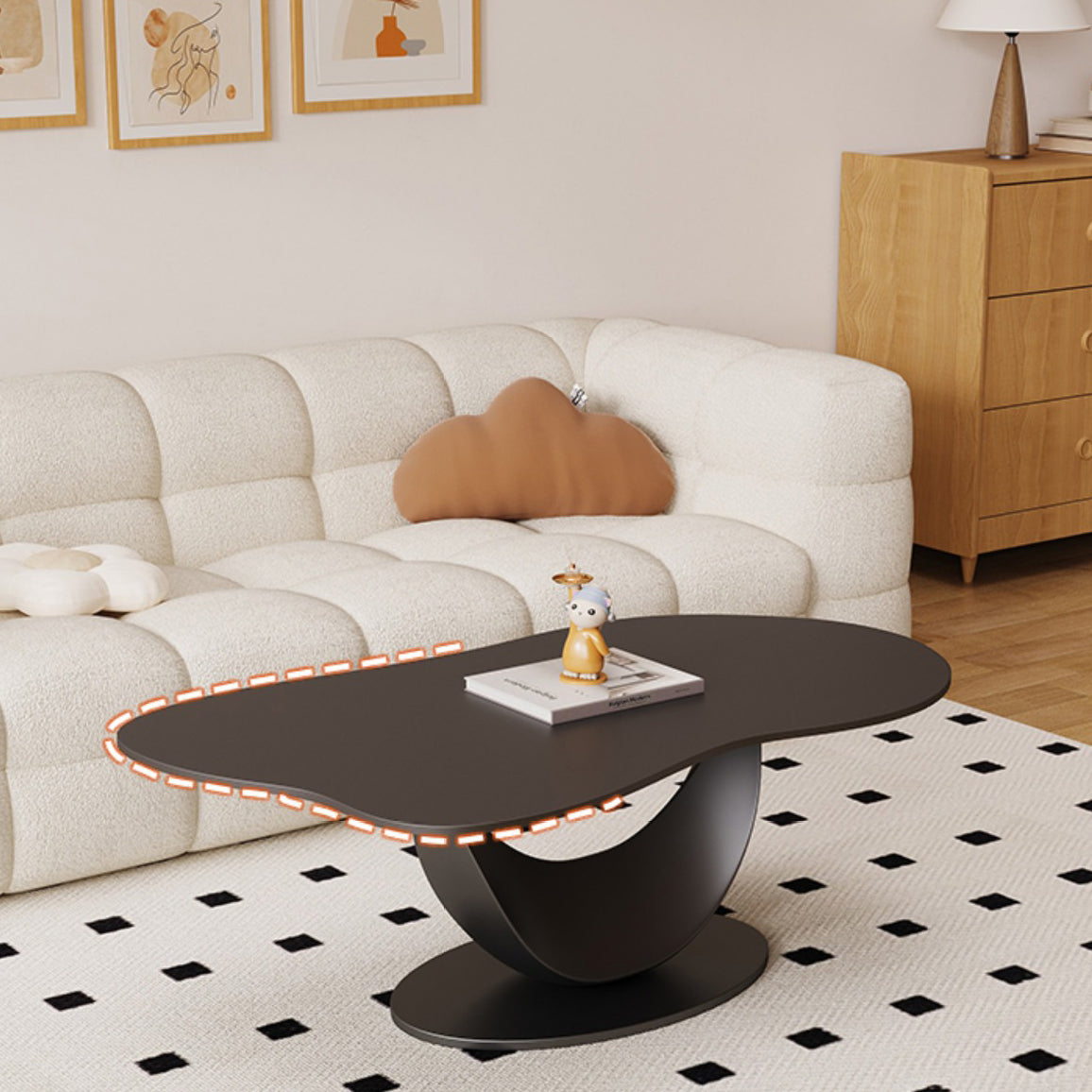 Nordic Iron Cloud Round Coffee Table Set