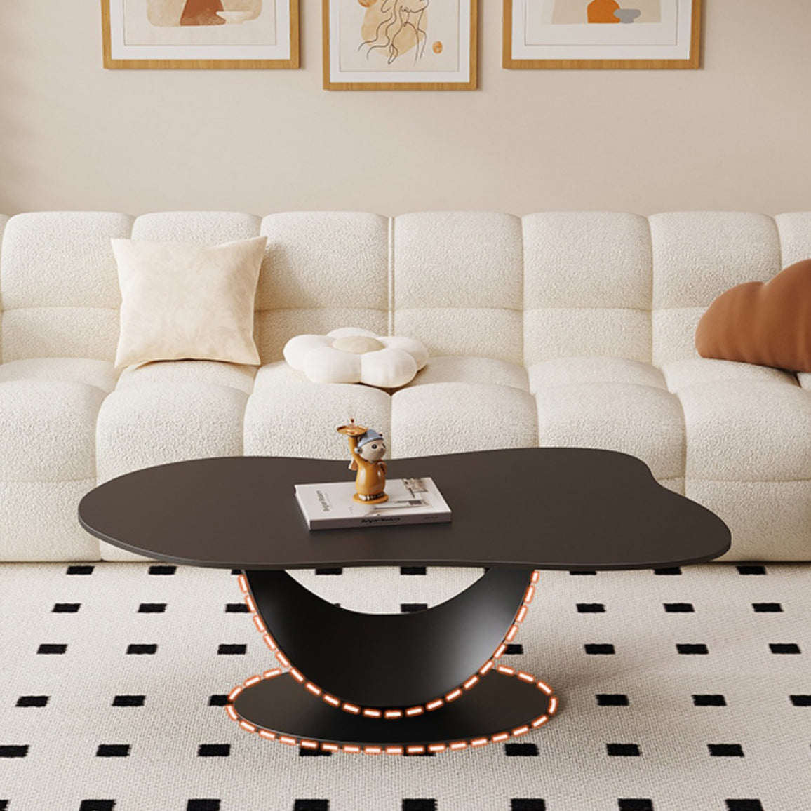 Nordic Iron Cloud Round Coffee Table Set