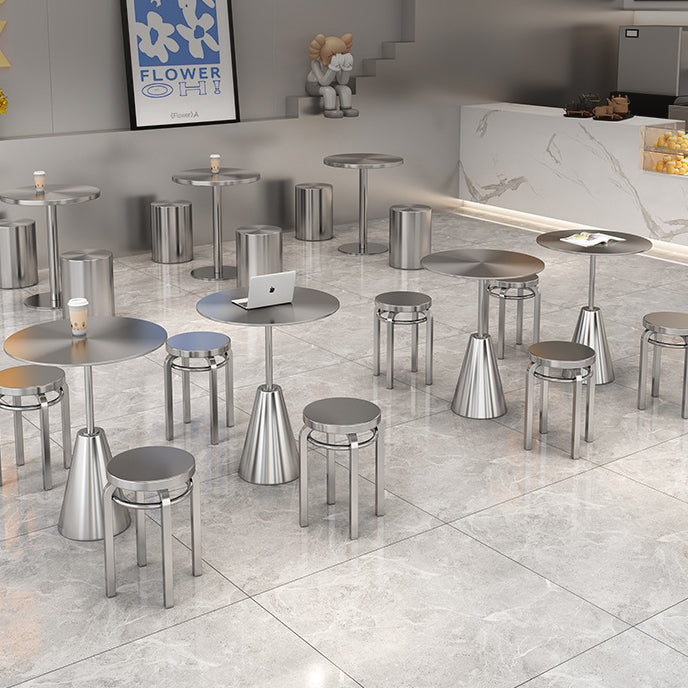 Industrial Steel Round Umbrella Coffee Table