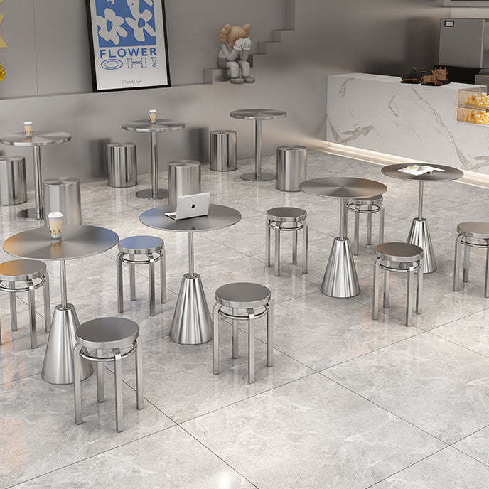 Industrial Steel Round Umbrella Coffee Table