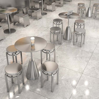 Industrial Steel Round Umbrella Coffee Table