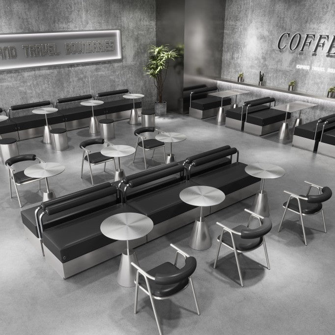 Industrial Steel Round Umbrella Coffee Table