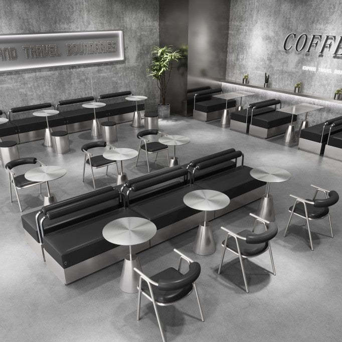 Industrial Steel Round Umbrella Coffee Table