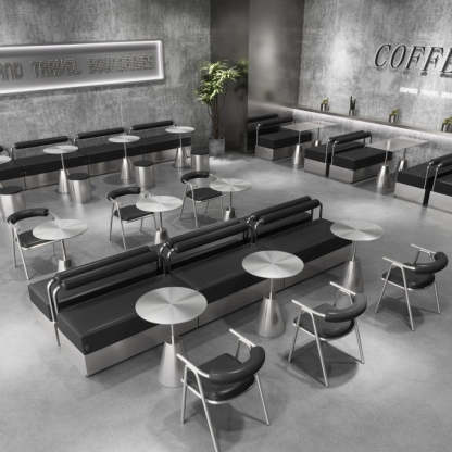 Industrial Steel Round Umbrella Coffee Table