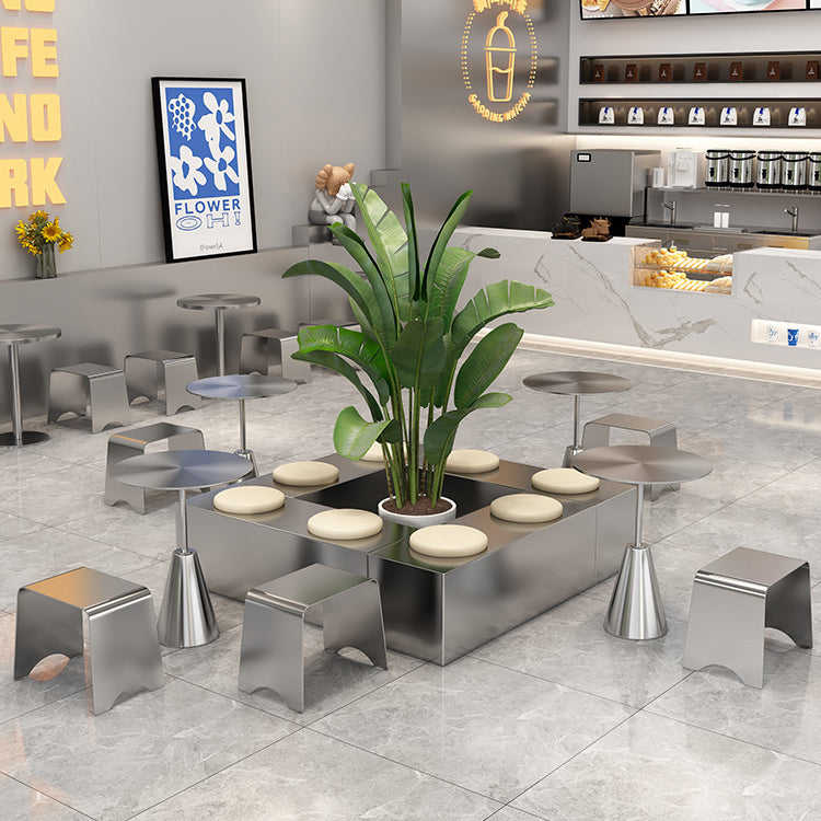 Industrial Steel Round Umbrella Coffee Table