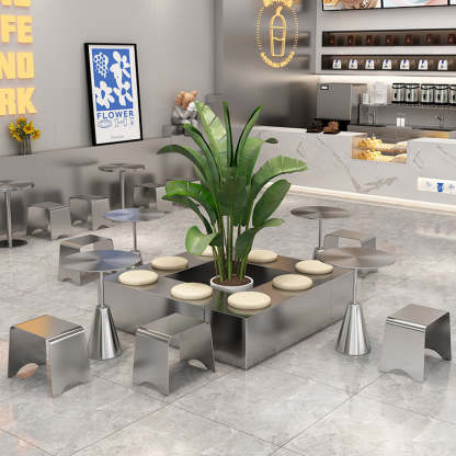 Industrial Steel Round Umbrella Coffee Table