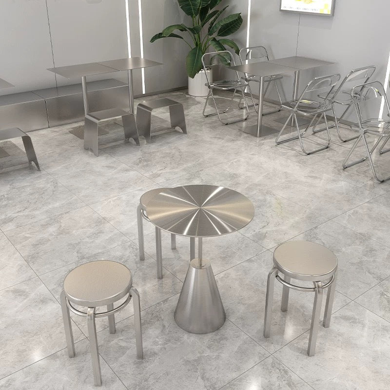 Industrial Steel Round Umbrella Coffee Table