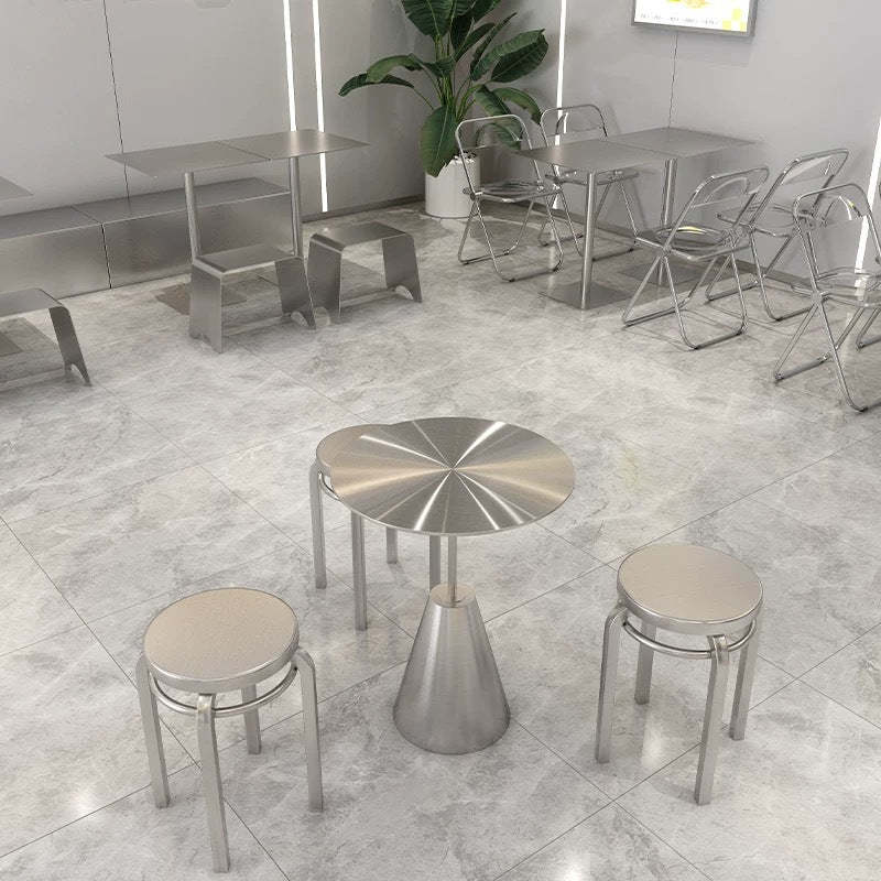 Lighom contemporary umbrella round steel coffee tables — 29.53" H x 23.62" Dia