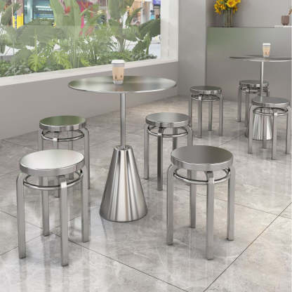 Industrial Steel Round Umbrella Coffee Table