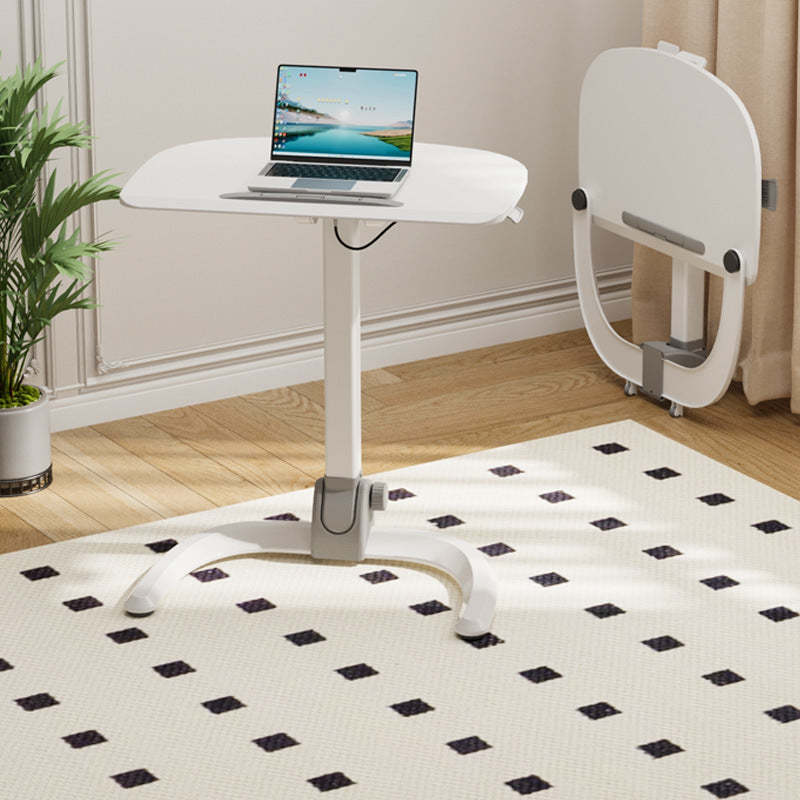 Minimalist plate foldable desks in wood — Without Wheels / White