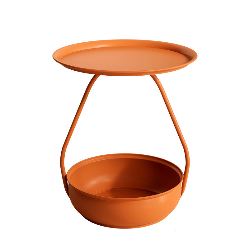 Nordic Iron Steel Round 2-Tier Side Table