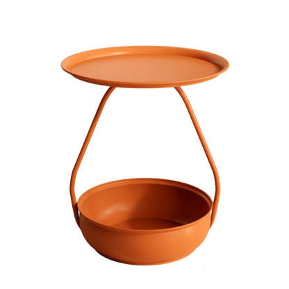Nordic Iron Steel Round 2-Tier Side Table