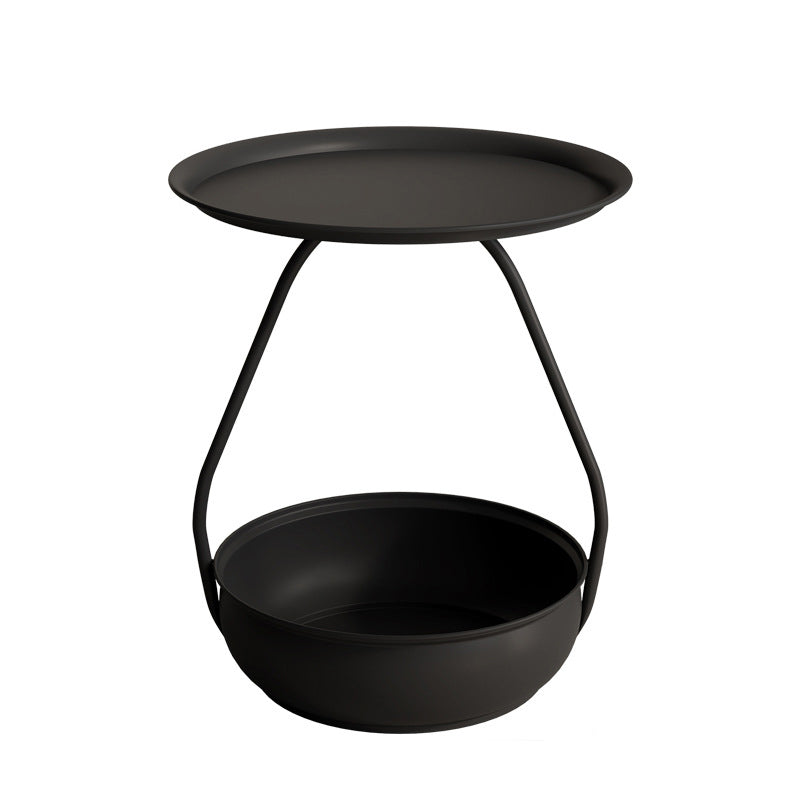 Nordic Iron Steel Round 2-Tier Side Table