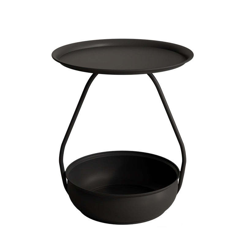 Nordic Iron Steel Round 2-Tier Side Table