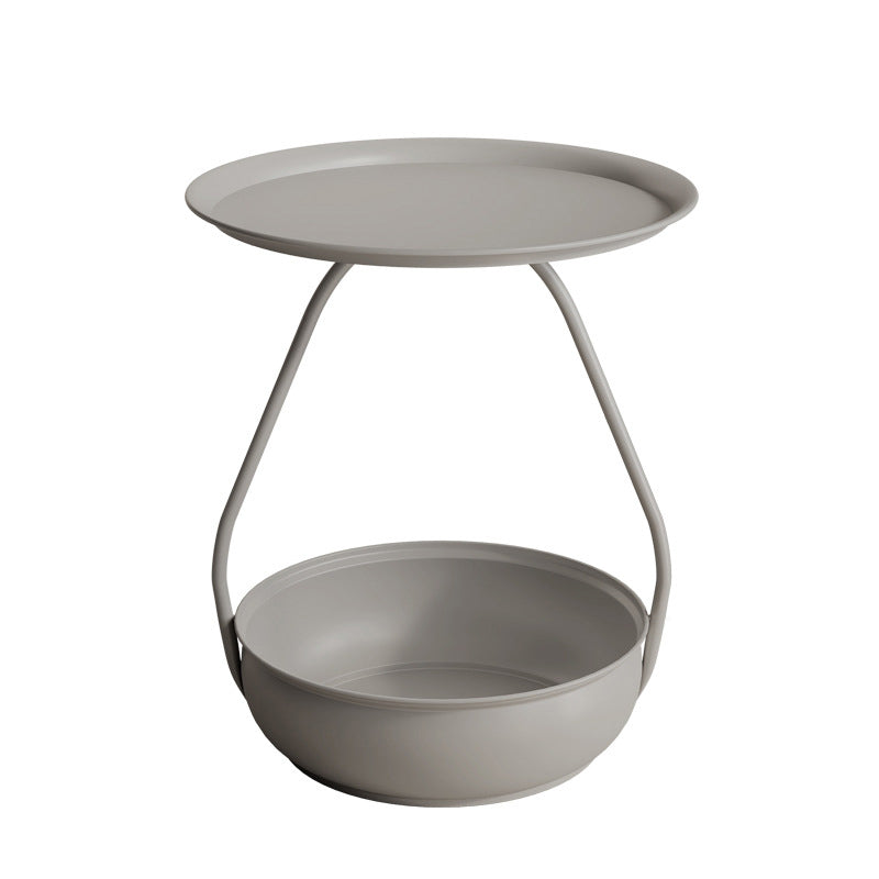 Nordic Iron Steel Round 2-Tier Side Table