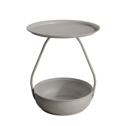 Nordic Iron Steel Round 2-Tier Side Table