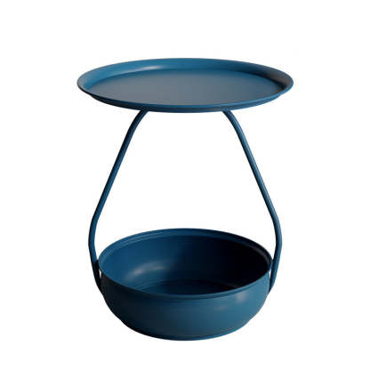 Nordic Iron Steel Round 2-Tier Side Table
