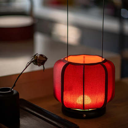 Chinese Iron Silk Fabric Lantern LED Lamp — Red / 5V / Warm Light(3000K)