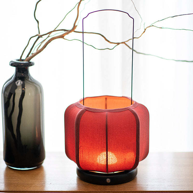 Chinese Iron Silk Fabric Lantern LED Lamp