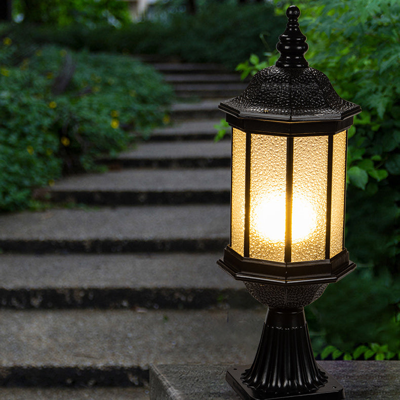 European Aluminum Glass Columnar Outdoor Light