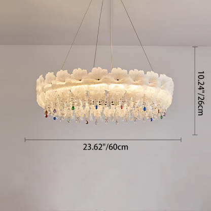 Contemporary Luxe Iron Crystal Glass Flower LED Chandelier — 220V-240V For UK/AU / Infinitely Dimmable