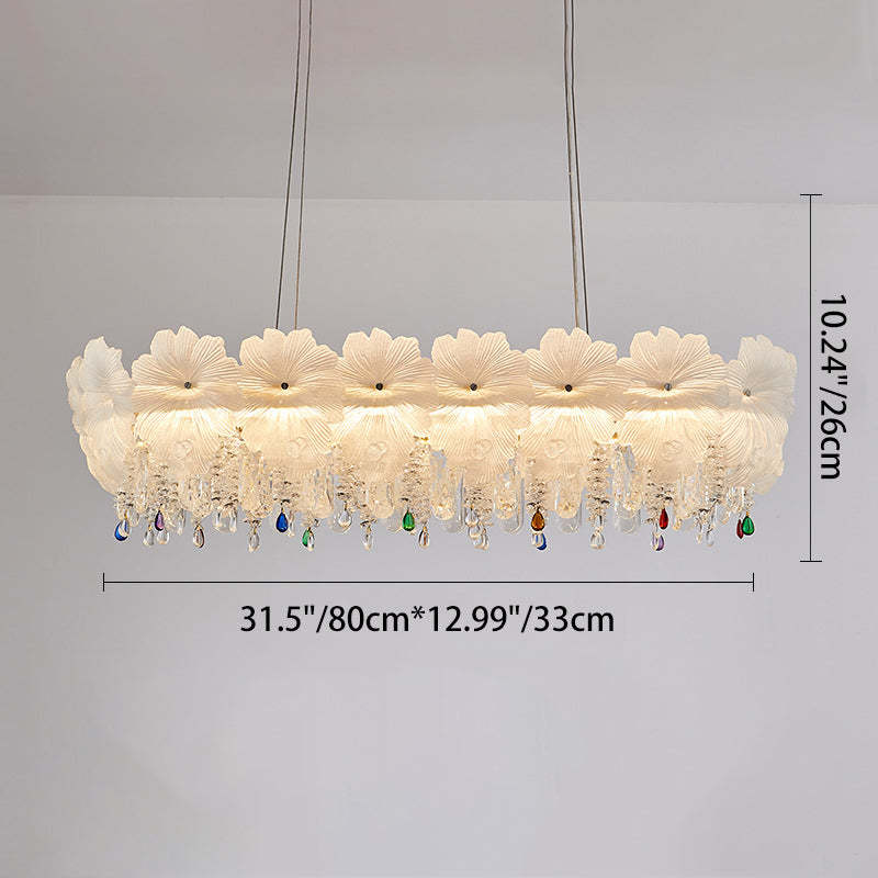 Contemporary Luxe Iron Crystal Glass Flower LED Chandelier — 220V-240V For UK/AU / Infinitely Dimmable