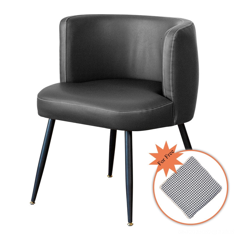 Beige Fixed-Back Wood Arm Chair with Pillow — Gray / Tech Cloth