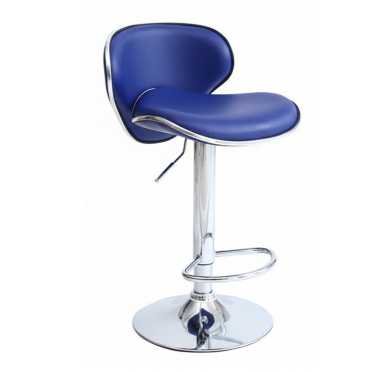 Saddle Leather Adjustable Swivel Bar Stool — White / 2 Piece Set