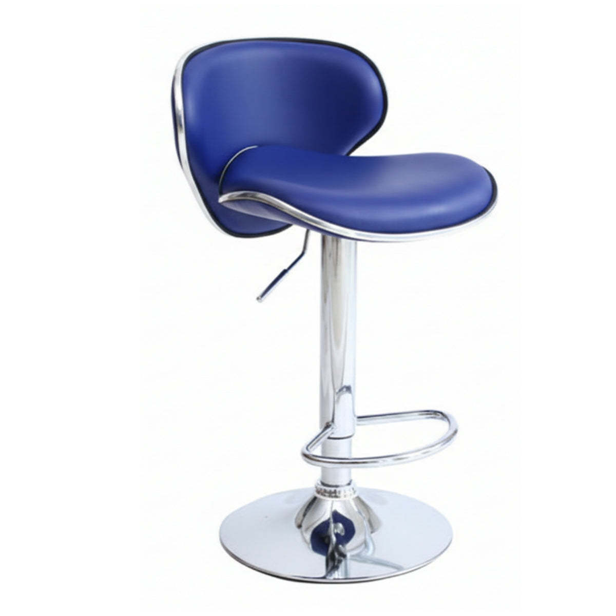 Saddle Leather Adjustable Swivel Bar Stool — White / 2 Piece Set