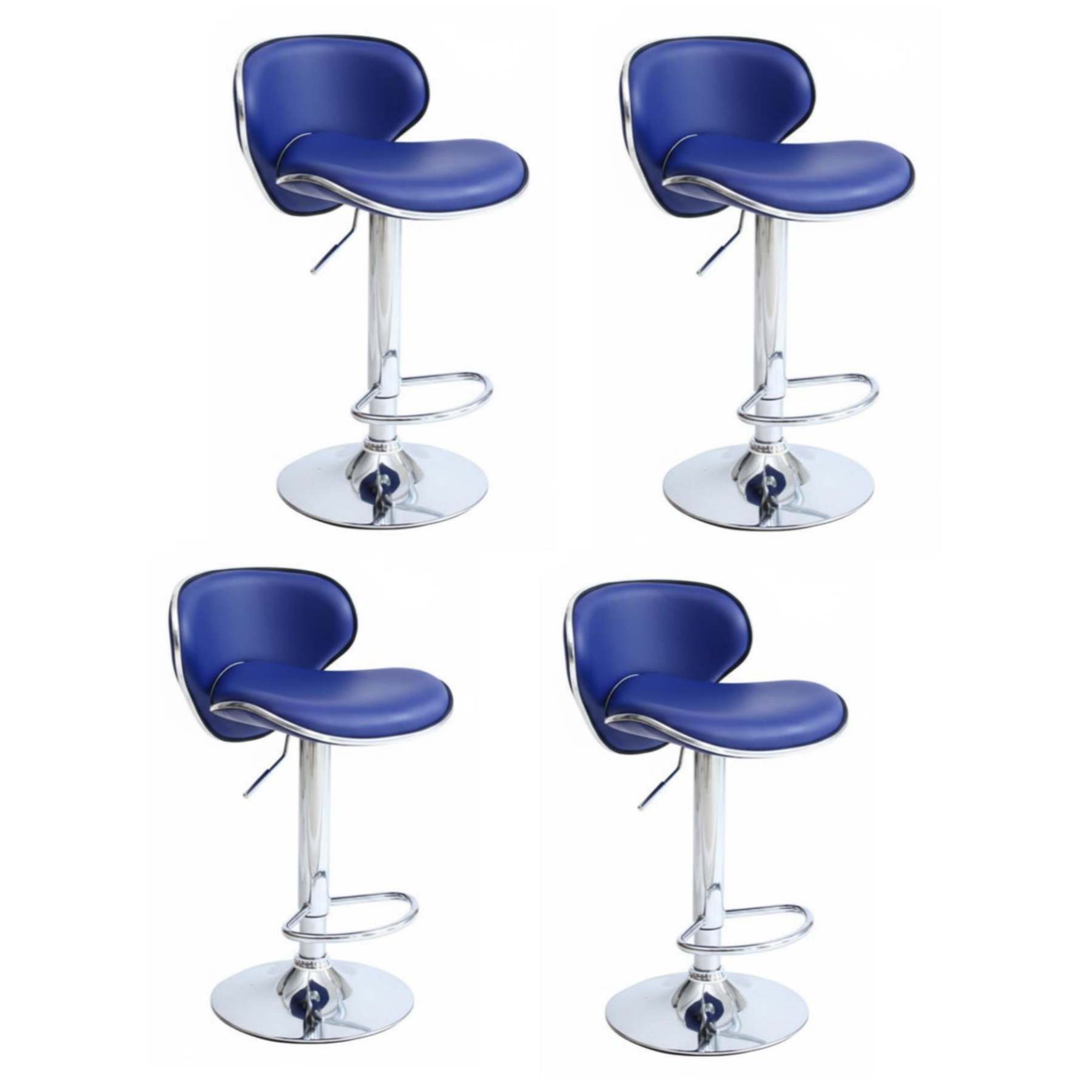 Saddle Leather Adjustable Swivel Bar Stool — Yellow / 1 Piece