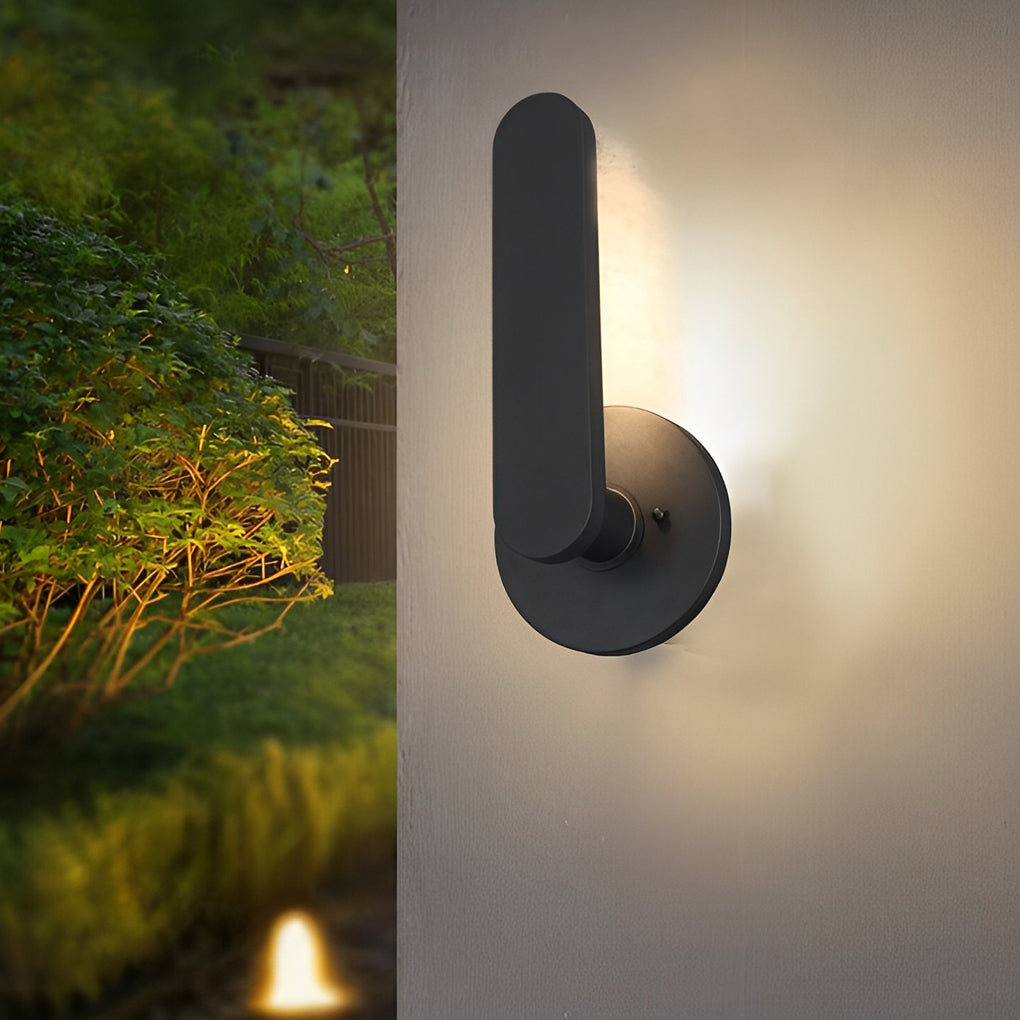12 in. Matte Black Aluminum Armed LED Outdoor Wall Light
