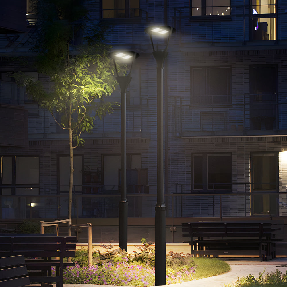 Black LED Post Top Light Fixture