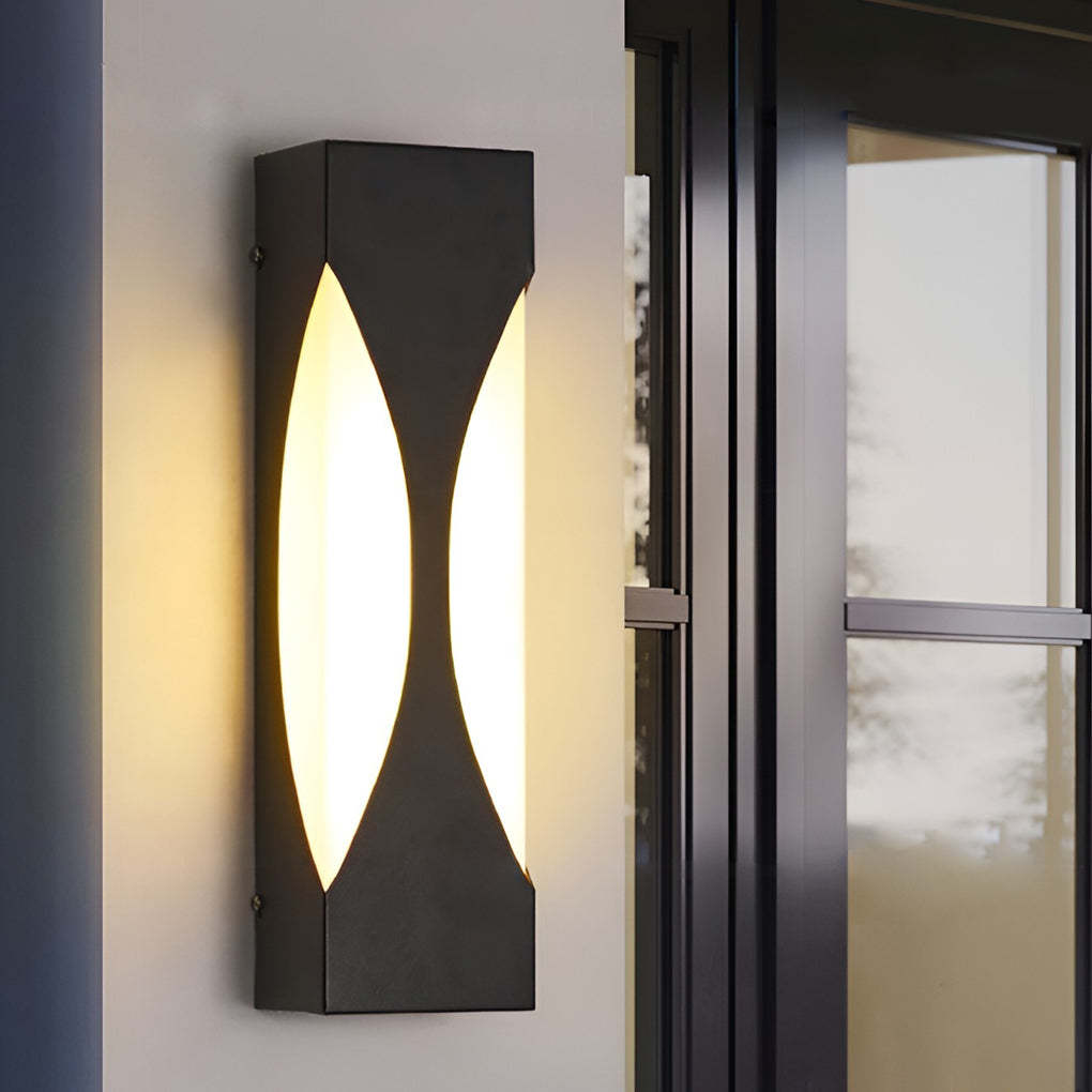 Creative Rectangular Waterproof LED Black Modern Outdoor Wall Sconce Lighting-Lighom