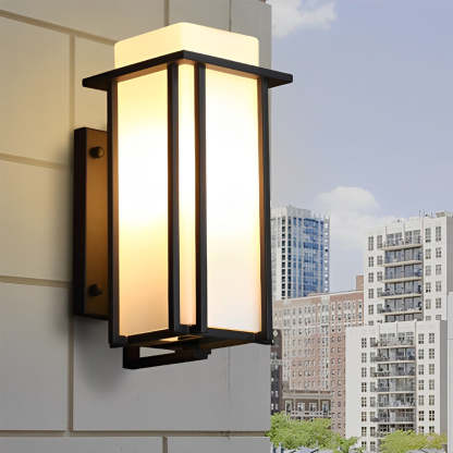 Square Waterproof LED Black Retro Outdoor Wall Lamp Exterior Lights-Lighom