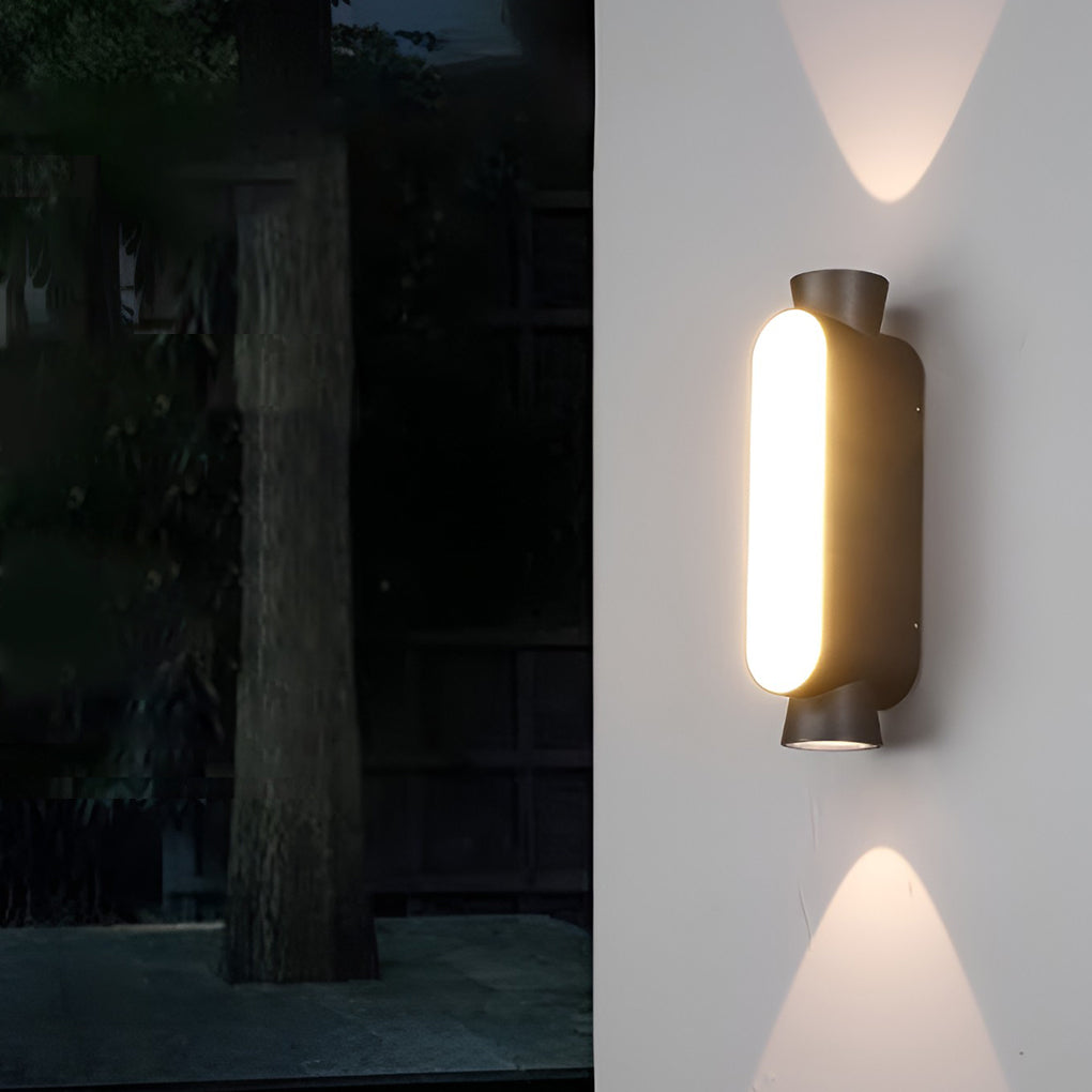 Waterproof LED Up and Down Lights Black Modern Outdoor Wall Sconce Lighting-Lighom
