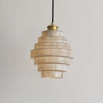 Bottle Shaped Brass Glass Pendant Light