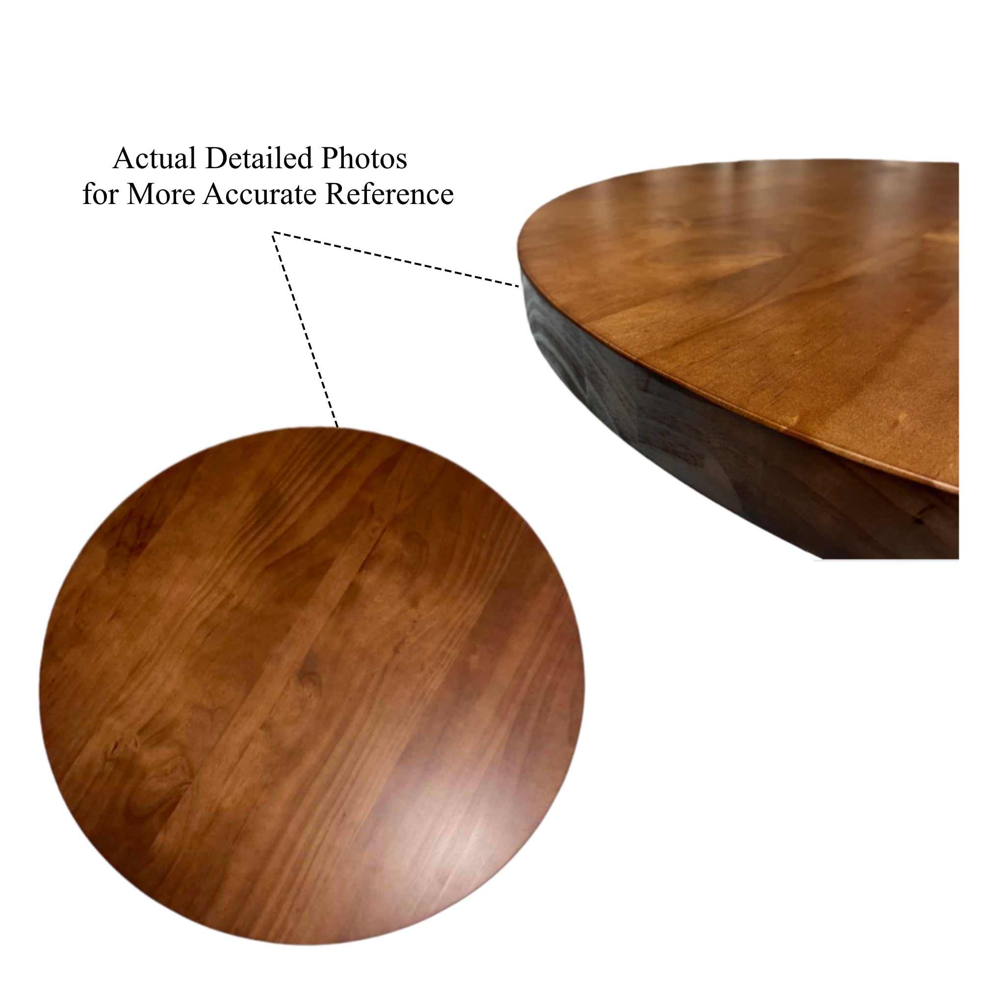Nordic three-leg round coffee tables in wood — 31.5"L x 31.5"W x 16"H