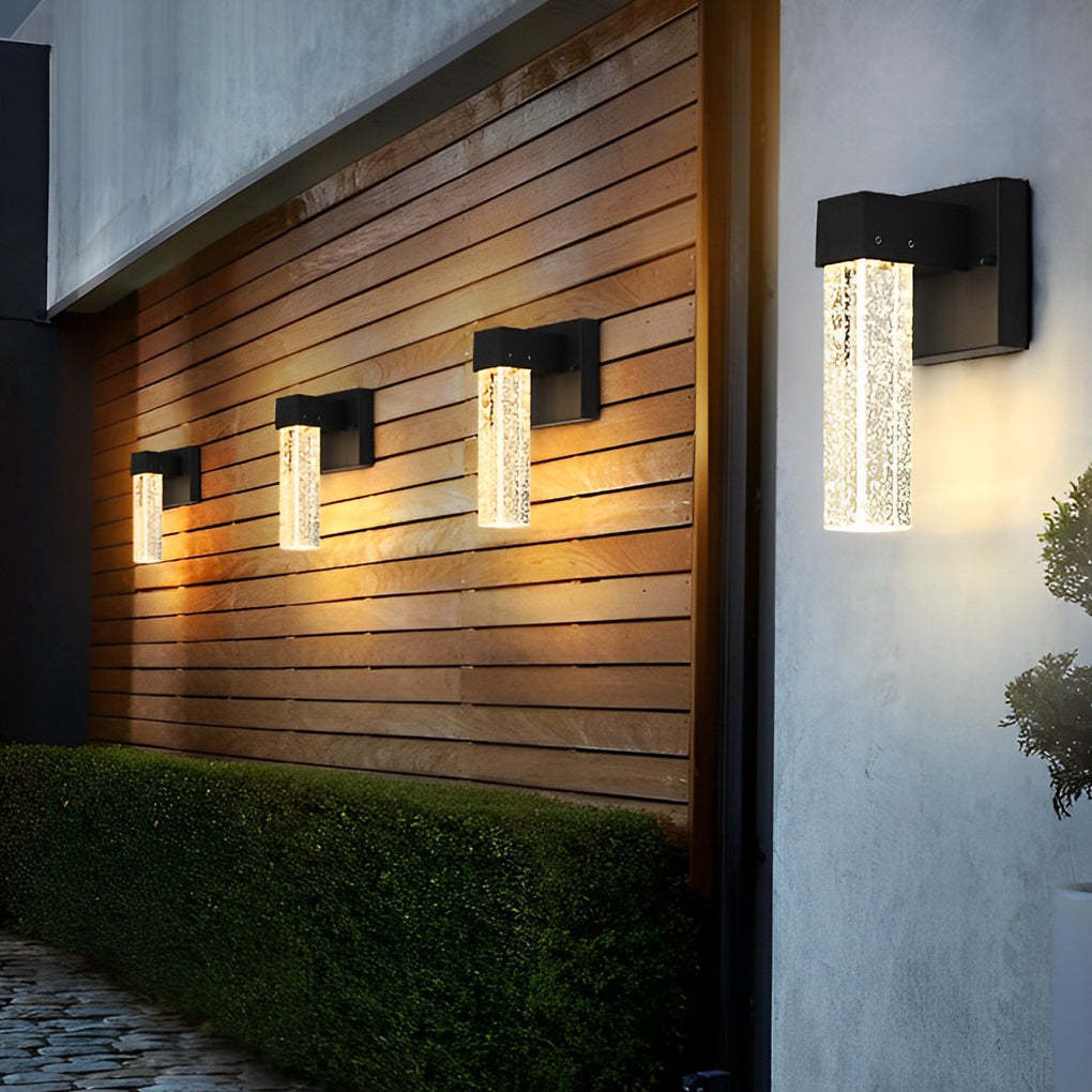 Waterproof LED 10W Crystal Black Modern Outdoor Wall Lamp Exterior Lights-Lighom