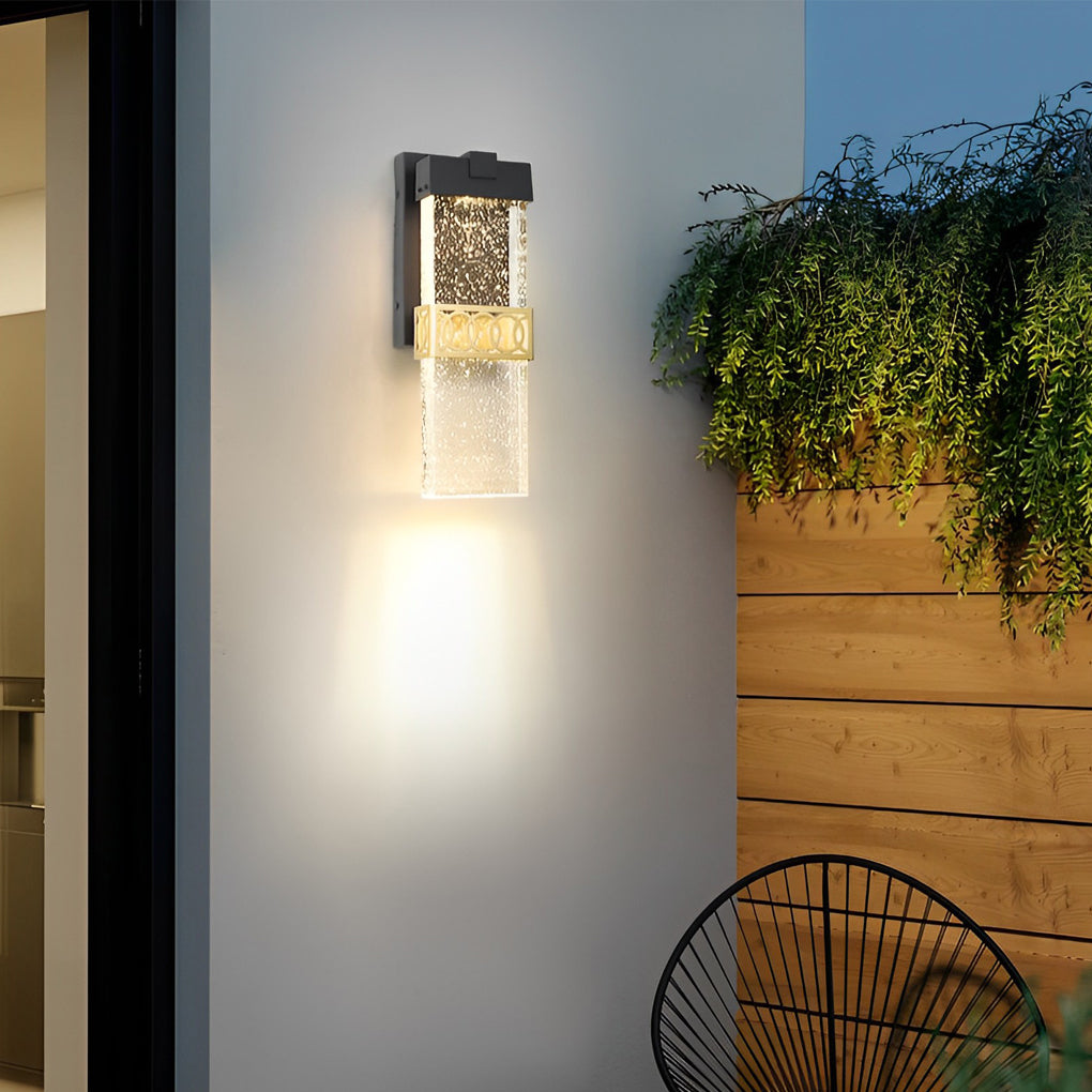 Bubble Crystal Black Modern Outdoor LED Wall Light