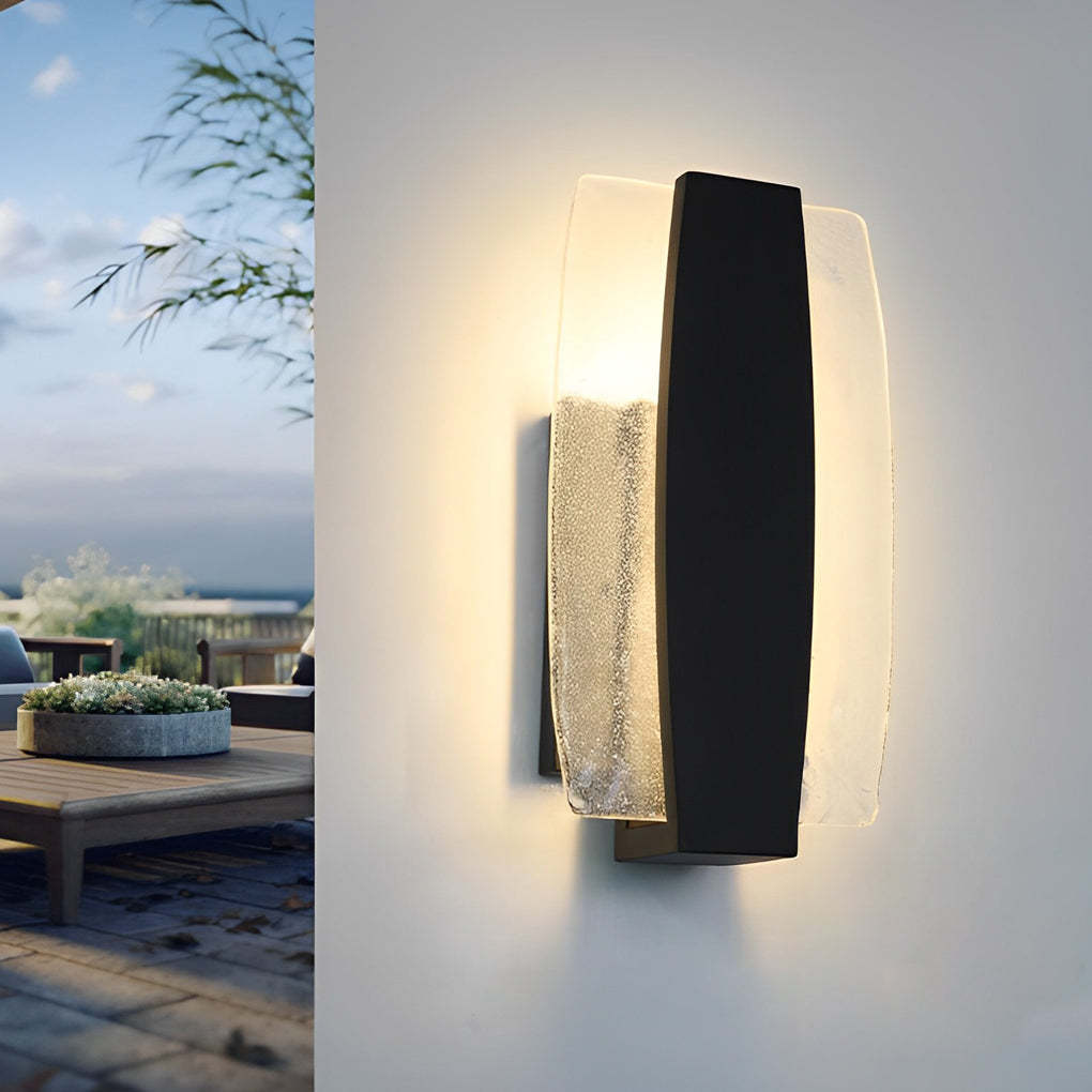 Waterproof LED Handmade Bubbles Glass Black Modern Outdoor Wall Light-Lighom