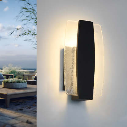Waterproof LED Handmade Bubbles Glass Black Modern Outdoor Wall Light-Lighom