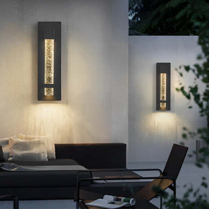 11.8 Inch Waterproof Hardwired Bubbles Glass Outdoor Wall Light-Lighom