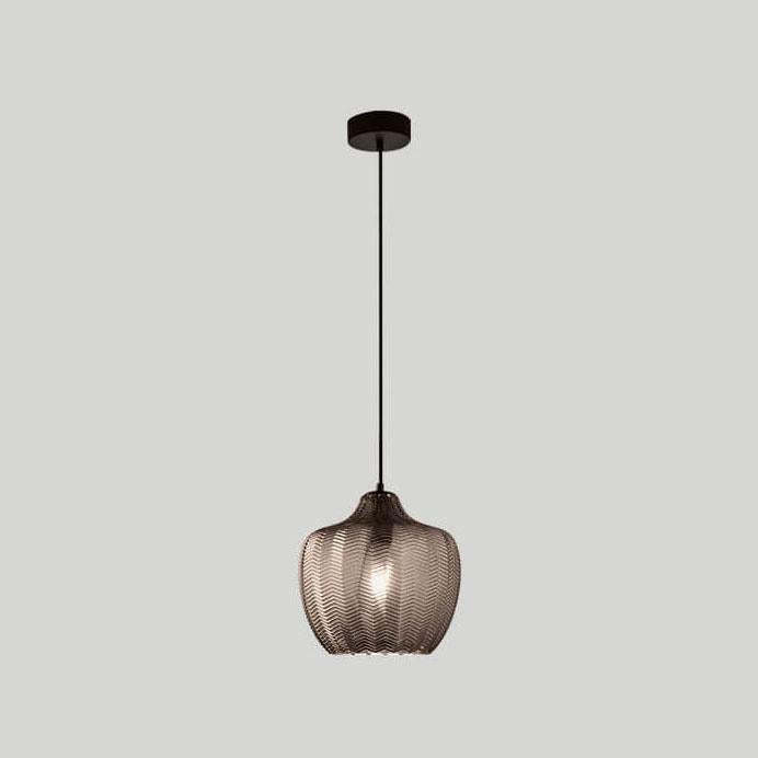 Nordic Textured Wavy Glass Barrel Pendant