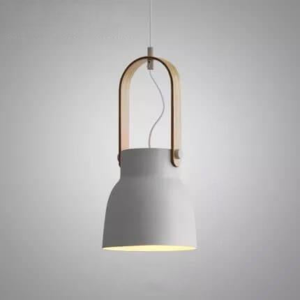 Nordic Wood Dome Handle Pendant Light