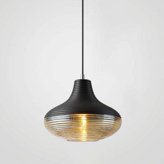 Modern Ribbed Glass Pendant Light