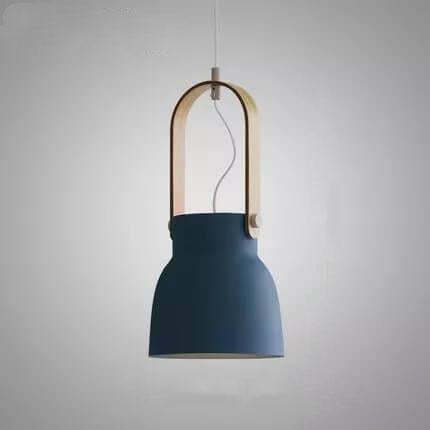 Nordic Wood Dome Handle Pendant Light