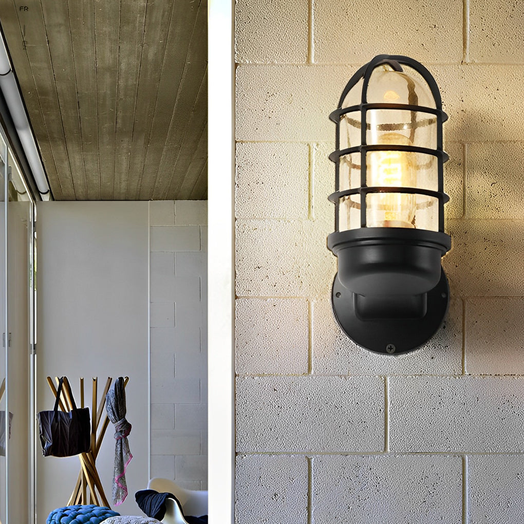 Retro Cage Shape LED 4w Waterproof American-style Outdoor Wall Lamp-Lighom